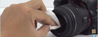 the Lens with a Microfiber Cloth